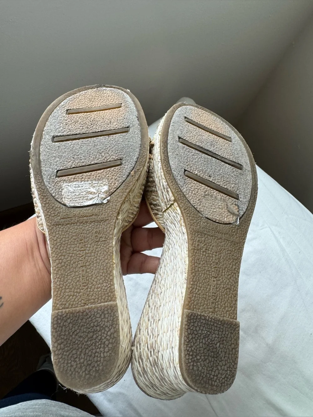 Vintage Montego Bay Club Raffia Wedge Slide Sandals Boho Y2K Platform Mules 6.5